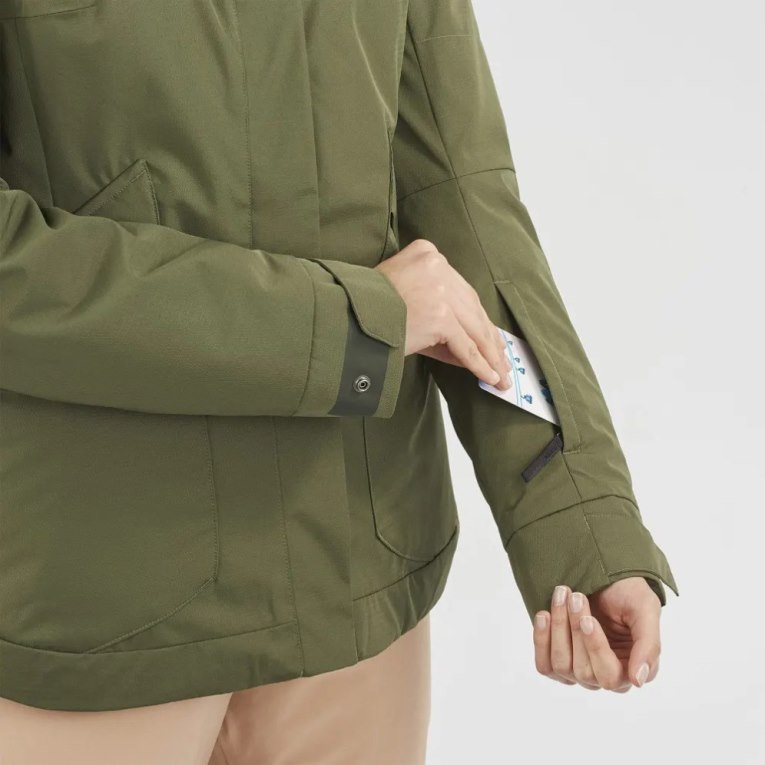 Chaquetas De Esquí Salomon Snow Rebel Insulated Hoodie Mujer Verde Oliva | MX BZRO891